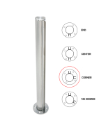 FHC T1000 Corner Post - 1.5" Round Partition Post