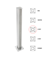 FHC T1000 4-Way - 1.5" Square Partition Post