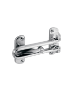 FHC Swing Bar Lock For Hinged Swing-In Doors - 3-7/8” Bar Length - Diecast Zinc Construction With A Satin Nickel Finish (Single Pack)
