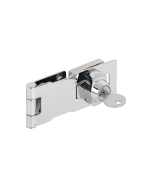 FHC Keyed Hasp Lock - Twist Knob Keyed Locking Hasp For Small Doors - Cabinets And More - 4” x 1-5/8” - Steel - Chrome Plated (Single Pack)