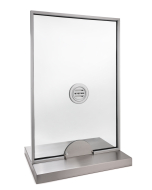 FHC Half-Round Ticket Window with Speak-Thru and Stainless Steel Shelf - Satin Anodized