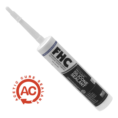 FHC, S1000C TRU-Clear S1000C Silicone Sealant 10.1 fl oz Cartridge Acetic  Cure