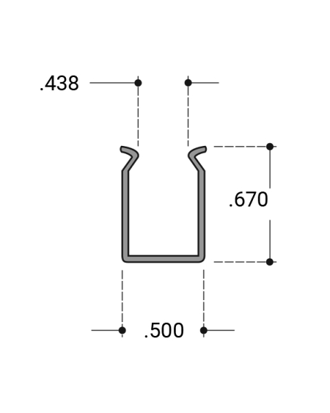 FHC Gray Plastic Showcase Extrusion 144
