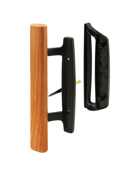 FHC Sliding Glass Door Handle Set - Black Diecast - Mortise/Hook Style - Fits 3-15/16” Hole Spacing (1 Set)