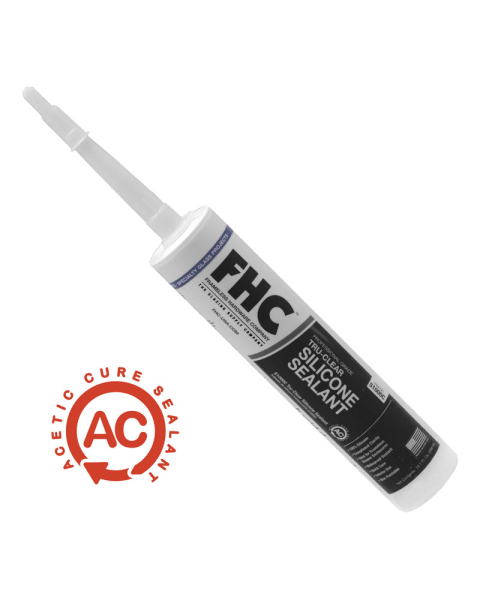 FHC TRU-Clear S1000C Series Silicone Sealant - 10.1 fl oz Cartridge (Acetic Cure)