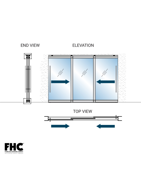 トパーズページ FHC | TR4S213 TRS100 Top Rolling Door System - XOX Double Slider
