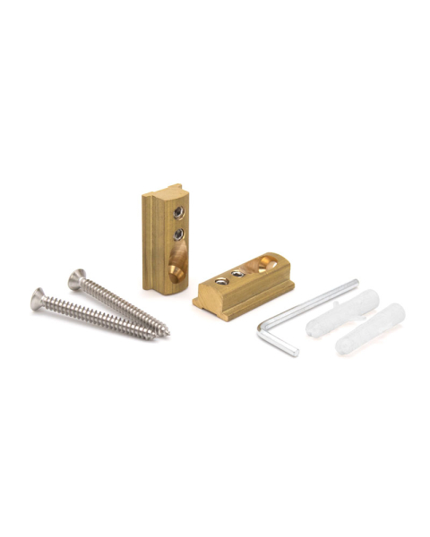 FHC Brass Wall Mounted Bracket Set for Shower Door Header Kits