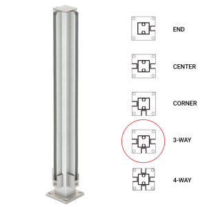FHC 18" 3-Way 1" Air Space Partition Post