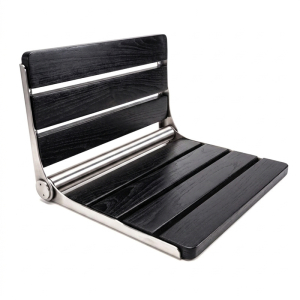 FHC Wall Mount Folding Shower Seat - Black Wood - 14" x 16" x 11"