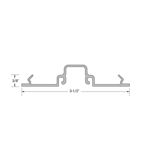 FHC Aluminum 1.75 x 4.5 100 Series Center Glaze Snap-In Filler - 24'-1&rdquo; Length