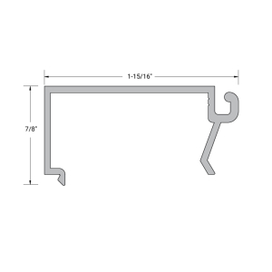 FHC Aluminum 1.75 x 4.5 100 Series Center Glaze Snap On Glass Stop - 24'-1&rdquo; Length