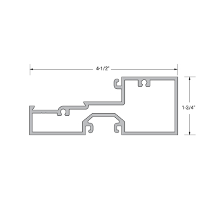 FHC Aluminum 1.75 x 4.5 100 Series Center Glaze Intermediate Horizontal - 24'-1&rdquo; Length
