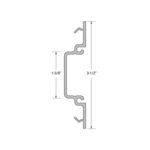 FHC Aluminum 2" x 4-1/2" Snap-In Pocket Filler with Glass Pocket for 5/8" to 1" - 24'-1" Length