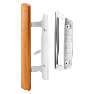 FHC Sliding Glass Door Handle Set - White Diecast - Mortise/Hook Style - Fits 3-15/16&rdquo; Hole Spacing (1 Set)