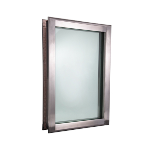 FHC Custom Bullet Resistant Vision Window - Aluminum Clamp-On Frame - No Shelf