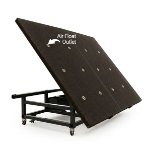 FHC 8' x 12' Counterbalance Tilt-Top Carpeted Glass Cutting Table With 12 Outlet Air Float