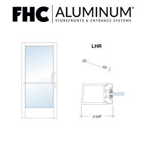 FHC D2210L40 200 Series Narrow Stile Single Aluminum Door - LHR - Offset Pivot