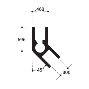 FHC Aluminum 45 Degree Upright Extrusion 120" Long