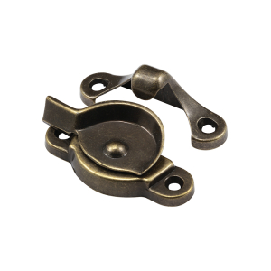 FHC Sash Lock - 1-15/16 And 1-7/8" Hole Centers - Fits Single/Double Hung Wood Windows - Diecast Zinc - Antique Brass-Plated - (Single Pack)