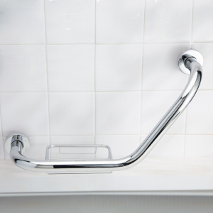 FHC 135 Degree Grab Bar with Wire Basket