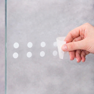 FHC Glass Safety Decal Pattern - Solid Dots - White On Clear - 10 per Roll
