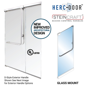 FHC Top Latching Panic Exit Device "A" Exterior Pull Handle RHR Top Glass Mount Exterior Keyed Access - Matte Black 