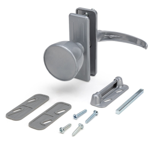 FHC Tulip Knob Latch Set for Storm Doors - 3" Hole Centers - Aluminum - Left or Right Hand