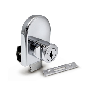 FHC Keyed-Alike Lock for Hinged 1/4" Glass Cabinet Doors - Chrome