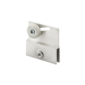 FHC Frameless Sliding Shower Door Top Bracket - 3/4" - Flat Plastic Wheel - Steel Ball Bearings (2 Pack)