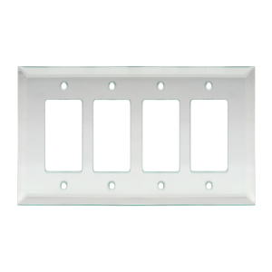 FHC 5-1/4" x 9" - Quadruple Decora Clear Glass Mirror Plate