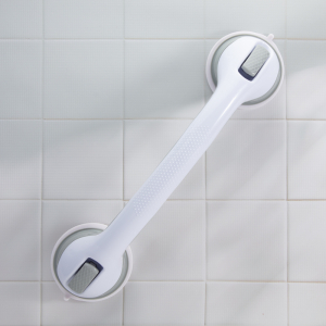 FHC No-Drill Suction Shower Handle 16-1/2" White/Gray