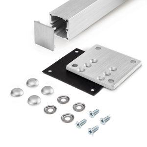 FHC 2-3/8" Square AR Post Kit X1 Series 43" Length - Offset Base Plate with Top Cap