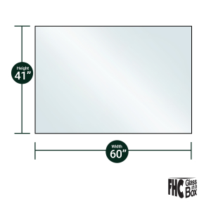 FHC 9/16" Clear Tempered Laminated Glass For Railing/Balustrade 60"x 41" 1/4"/.060/1/4" Post