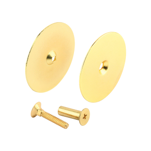 FHC Door Hole Cover Plate - Maintain Entry Door Security By Covering Unused Hardware Holes - 2-5/8&rdquo; Diameter - Brass Plated (Single Pack)