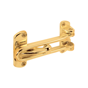 FHC Swing Bar Lock For Hinged Swing-In Doors - 3-7/8&rdquo; Bar Length - Diecast Zinc Construction With A Brass Finish (Single Pack)
