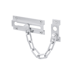 FHC Chain Door Guard - Door Chain Lock For Door And Home Security - 3-5/16&rdquo; - Solid Brass Construction And A Dull Chrome Finish (Single Pack)