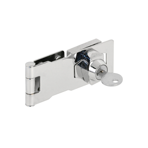 FHC Keyed Hasp Lock - Twist Knob Keyed Locking Hasp For Small Doors - Cabinets And More - 4&rdquo; x 1-5/8&rdquo; - Steel - Chrome Plated (Single Pack)