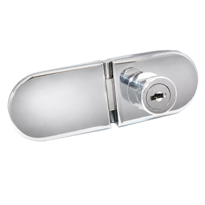 FHC UV Bond No-Drill Glass Cabinet Lock for Double Doors - Chrome