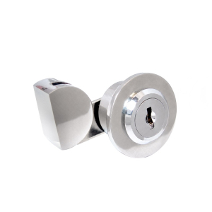 FHC UV Bond No-Drill Round Lock for Single Inset Glass Doors - Chrome