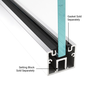 FHC Narrow Header 1-7/8" x 1-5/8" U-Channel 1/2" Glass - 120" Length