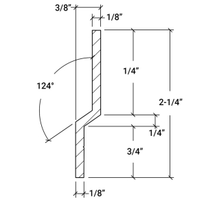 FHC Aluminum 'Z' Clip - 2.21" x 20' Length - Undrilled - Satin Anodized
