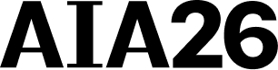 A.I.A 26 black text logo